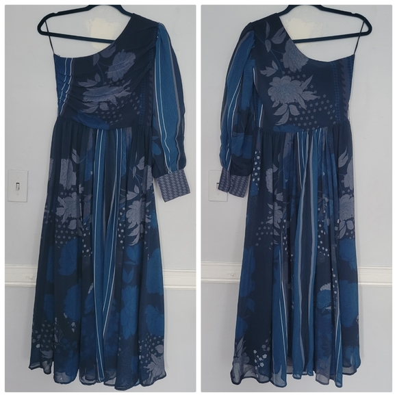 NWT Anthropologie One-Shoulder Maxi Dress | XXS - Picture 4 of 11